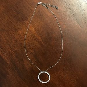 Diamond circle pendant necklace